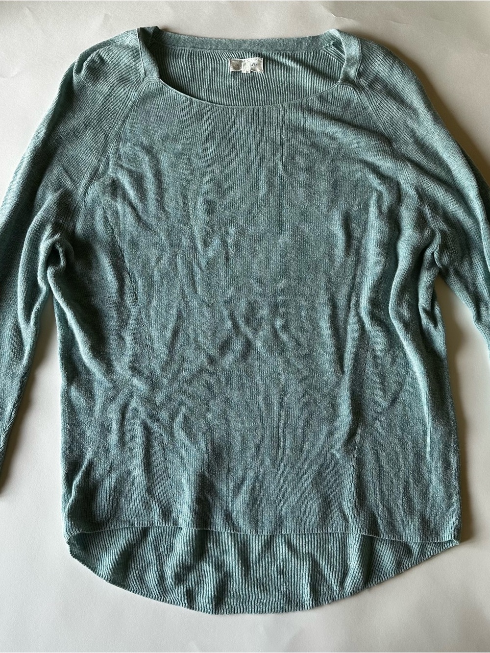 Lou‎ & Grey Seafoam Scoop Neck Lightweight  oversized 100% cotton Sweater